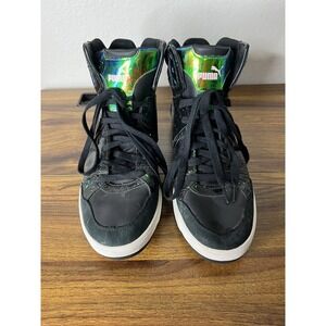 Puma ALEXANDER McQUEEN black and oil slick X Puma Hitop sneakers Women sz 10.5